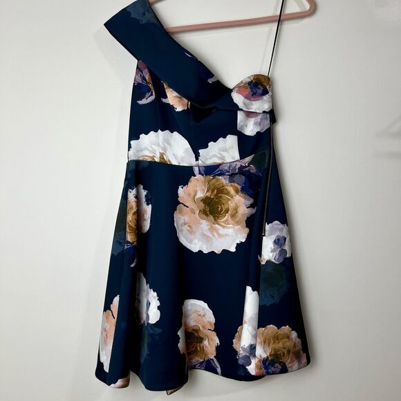 Keepsake The Label One Shoulder Mini Dress Navy Blue Women’s M - Picture 6 of 16